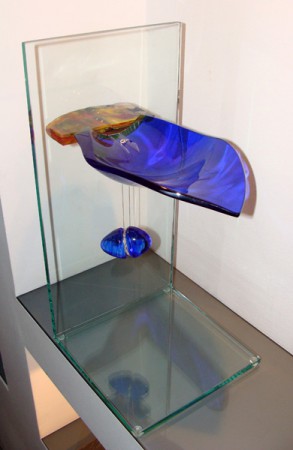 Objekt VIII ( stojan na šperky ), 2010, sklo, striebro